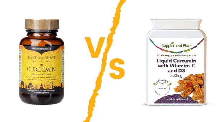 Holland Barrett Liquid Curcumin vs Supplement Place liquid curcumin hero image