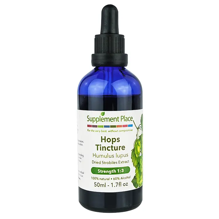 Hops Tincture | Dried strobiles extract, 1:3 strength, 60% alcohol. 100ml Bottle.