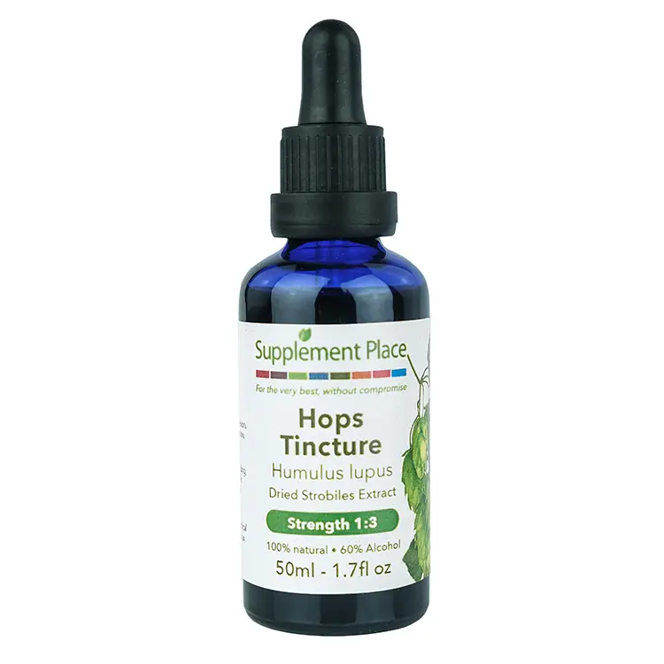 Hops Tincture | Dried strobiles extract, 1:3 strength, 60% alcohol. 50ml Bottle.