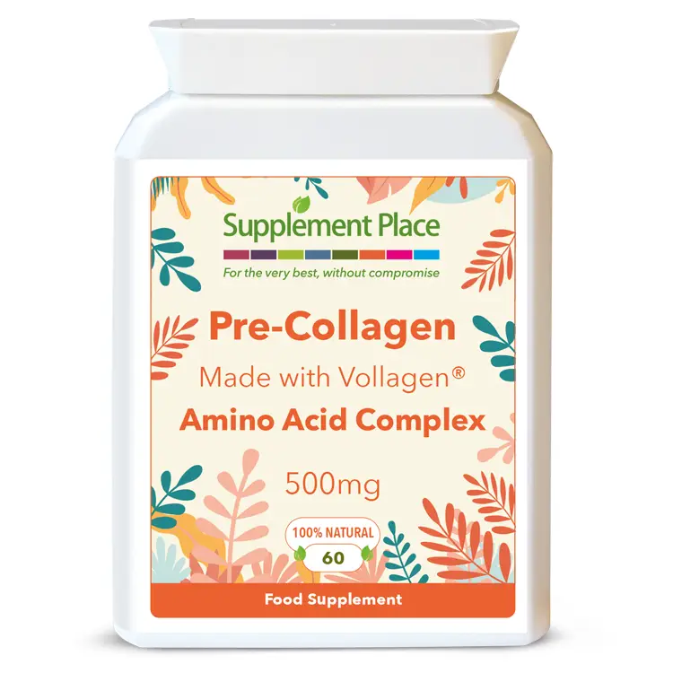 Pre-Collagen made with Vollagen Amino Acid complex. Vegan Collagen Alternative. Pot image - front. Recyclable pot.
