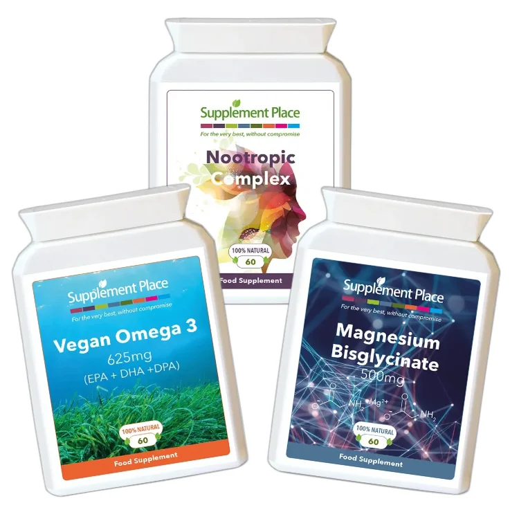 Brain Bundle | Vegan omega 3, nootropic complex and magnesium bisglycinate.