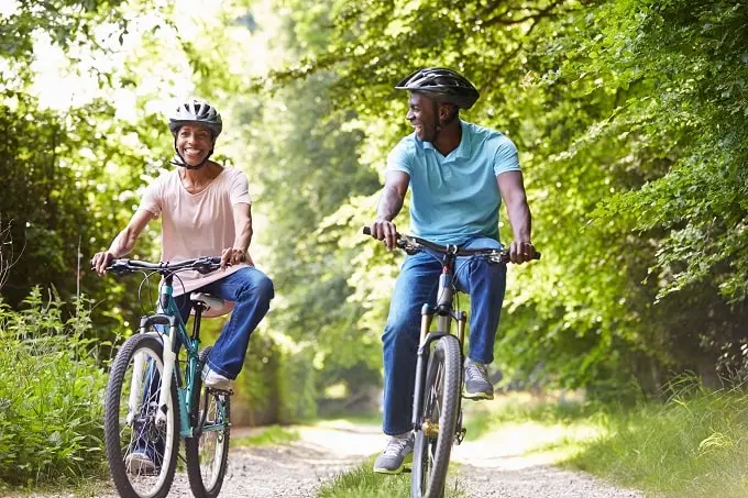 Bike riding can increase cardio function to help with energy and heart health.