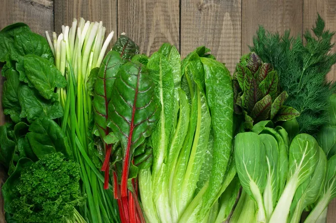 Kale, spinach and chard are all classed as superfood and contain antioxidants.