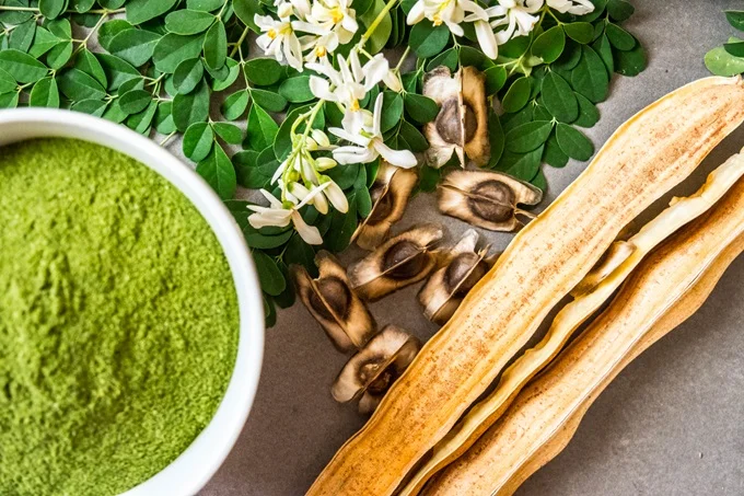 The leaves, pods, seeds, stems and roots of the Moringa tree have many nutritional uses and health benefits.
