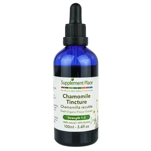 Chamomile Tincture | Fresh, organic flower extract, 1:2 strength, 45% alcohol. 100ml Bottle
