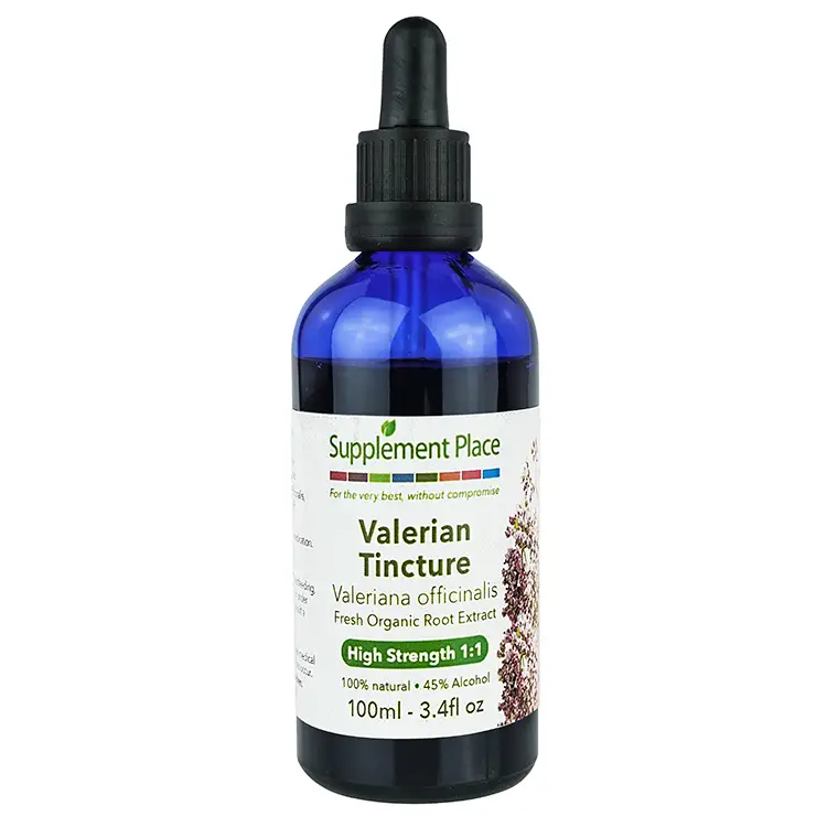 Valerian Tincture. Fresh, organic root extract, high strength 1:1, 45% alcohol. 100ml Bottle