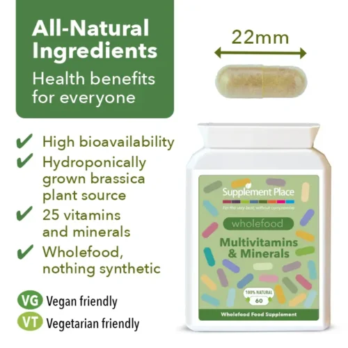 Wholefood Multivitamin and Mineral Capsules Benefits Image.