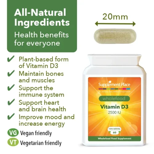 Wholefood Vitamin D3 Capsules benefits image.