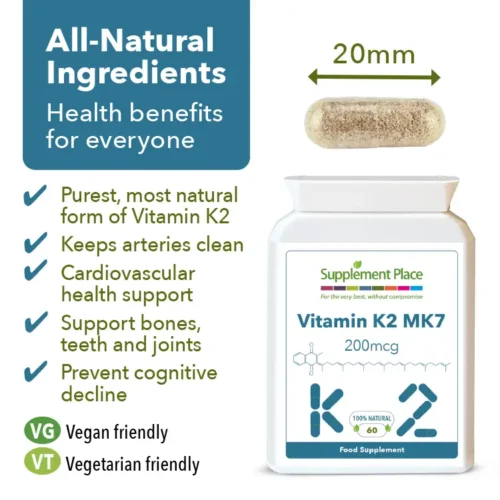 Vitamin K2, MK7 Capsules Benefits Image.